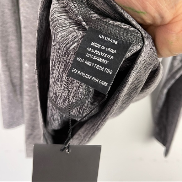 NWT FOSSA athletic jersey knit top grey space dye - Picture 6 of 8